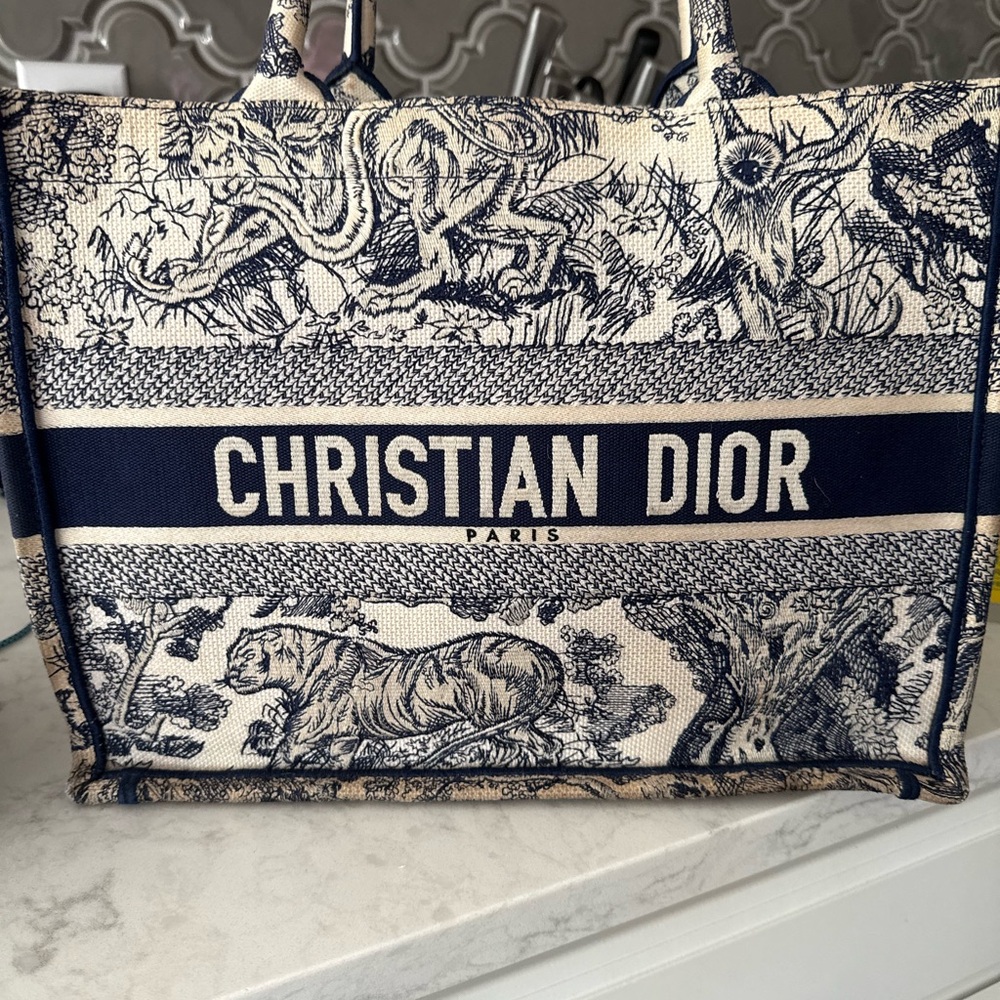Dior Navy and Cream Tote Bag